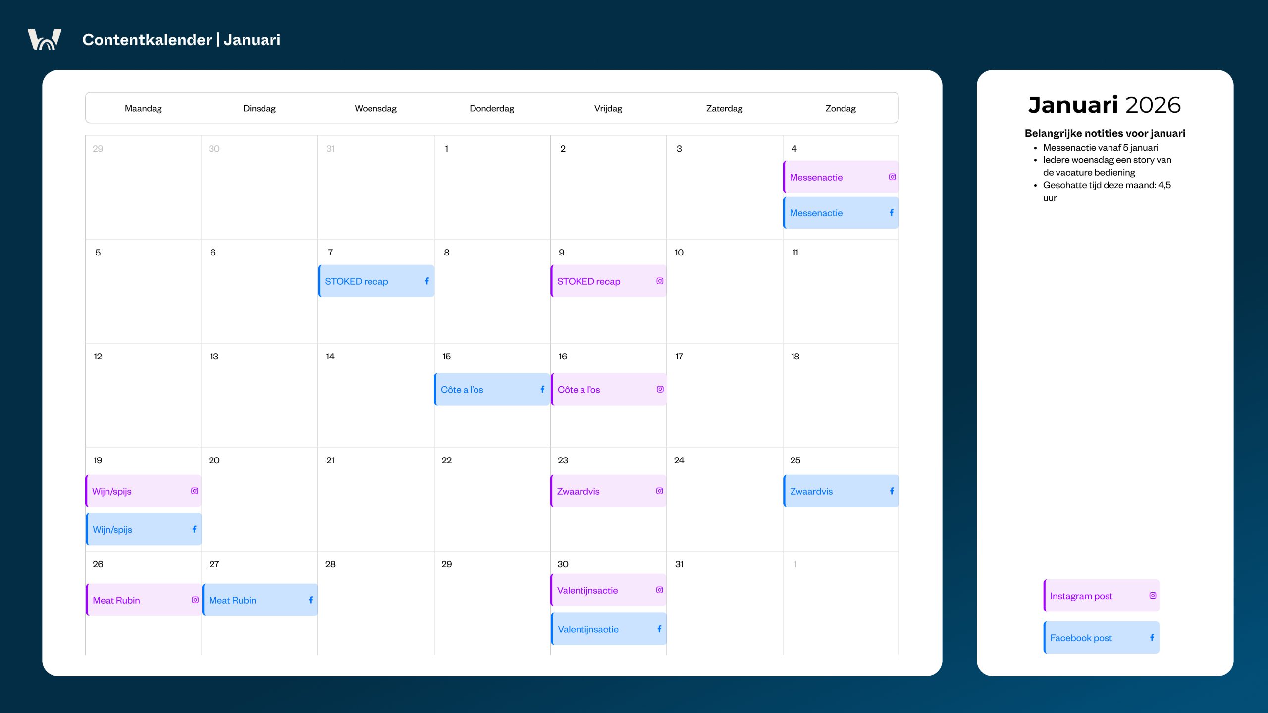 content planning social media stoked